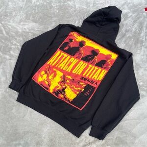 Attack on Titan Promo Hoodie Adult S Black AOT Season 3 Pullover Graphic Anime
